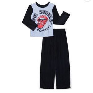 The Rolling Stones Girls Long Sleeve Top and Pants 2 Piece PJ Set Size Small
